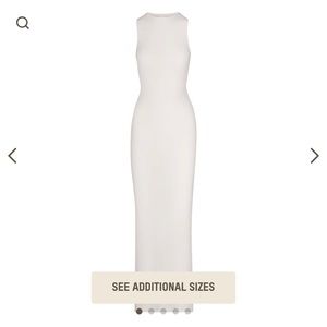 Skims White Ribbed Long Dress